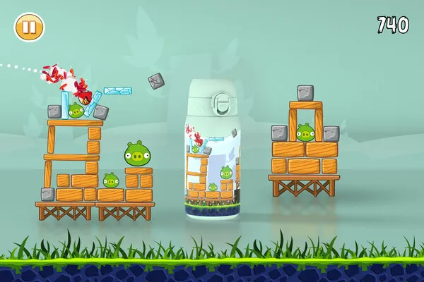 ion8 Leak Proof nerezová fľaša Angry Birds Game Level, 400 ml